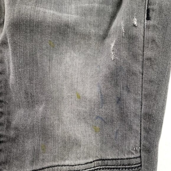 Vintage1 Black Distressed Skinny Jeans Zipper Ankle Stitch Detailing Size 25 - Picture 11 of 15